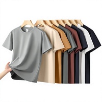 T-shirt décontracté d'été pour homme en modal mercerisé 280G, coupe ajustée, respirant et anti-humidité, couleur unie