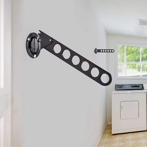 Bedroom Stainless Steel <strong>Screw</strong> <strong>Wall</strong> <strong>Mounted</strong> Clothes Hanger Laundry Folding Clothes Drying Rack - Product Image 5