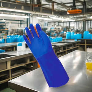 Custom Blue PVC Full Hand Safety <b>Gloves</b> Waterproof Long <b>Fishing</b> <b>Gloves</b> for Industrial Work - Product Image 3