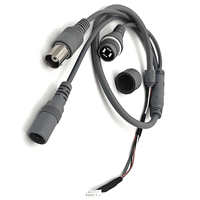 Cable de alimentación de vídeo de 550mm, arnés de cableado, aislamiento de PVC, Conductor Coaxial de cobre de 50ohm, botón de Reinicio de alimentación CC, conector BNC