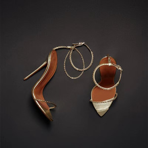 Sandali da Donna di Design alla Moda con Tacco <span class=keywords><strong>a</strong></span> <span class=keywords><strong>Spillo</strong></span>, Catena Metallica, Punta Aperta e Cinturino alla Caviglia - Product Image 5