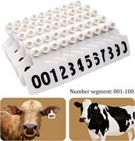 Etiquetas de oreja de plástico blanco de nueva condición para animales de ganado vacas cabras ovejas con números 001-100