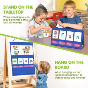 Support de tableau de poche CVC pour la construction de mots avec tableaux effaçables, jeux de lecture, d'orthographe et de phonétique pour enfants, indispensables en classe - Product Image 3