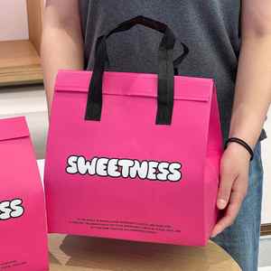 ถุงพลาสติกเก็บความร้อนสำหรับส่งอาหาร ขนมปัง กาแฟ เค้ก สำหรับร้านอาหาร ถุงผ้าไม่ทอ ขายส่ง - Product Image 2