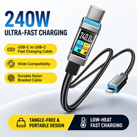 Cable USB C a USB C de 240W, Cable de Carga Rápida PD, Cable Tipo C con Trenzado de Nailon para iPhone 17 16 Pro Max iPad MacBook OEM ODM