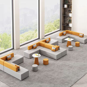 Canapé <span class=keywords><strong>de</strong></span> bureau, salle <span class=keywords><strong>de</strong></span> réception, salon d'affaires moderne et simple, <span class=keywords><strong>table</strong></span> basse créative personnalisée <span class=keywords><strong>de</strong></span> forme irrégulière en cuir - Product Image 1