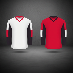 เสื้อฮอกกี้น้ำแข็งแบบใหม่สั่งทำพิเศษ พิมพ์ลายแบบ Sublimation เต็มตัว ผลิตจากโพลีเอสเตอร์ 100% ปิดด้วยเชือกผูกสองเส้น ขายส่งสำหรับผู้ชาย - Product Image 4