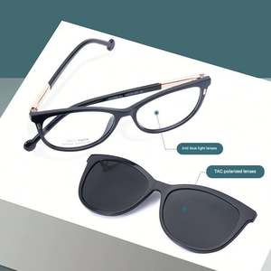 Lunettes de soleil polarisées œil-de-chat à clip magnétique TR90 anti-lumière bleue, personnalisables avec logo, pour hommes et femmes, collection mode 2025 - Product Image 2