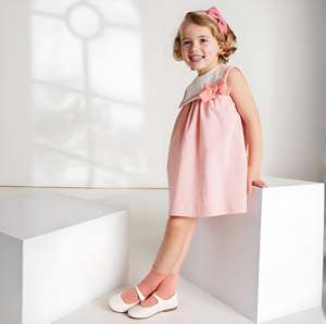 特注子供用フロック夏高級コットンベビー女の子ドレスノースリーブセーラーカラーボウ衣装子供用12ヶ月ソリッドリネン - Product Image 2
