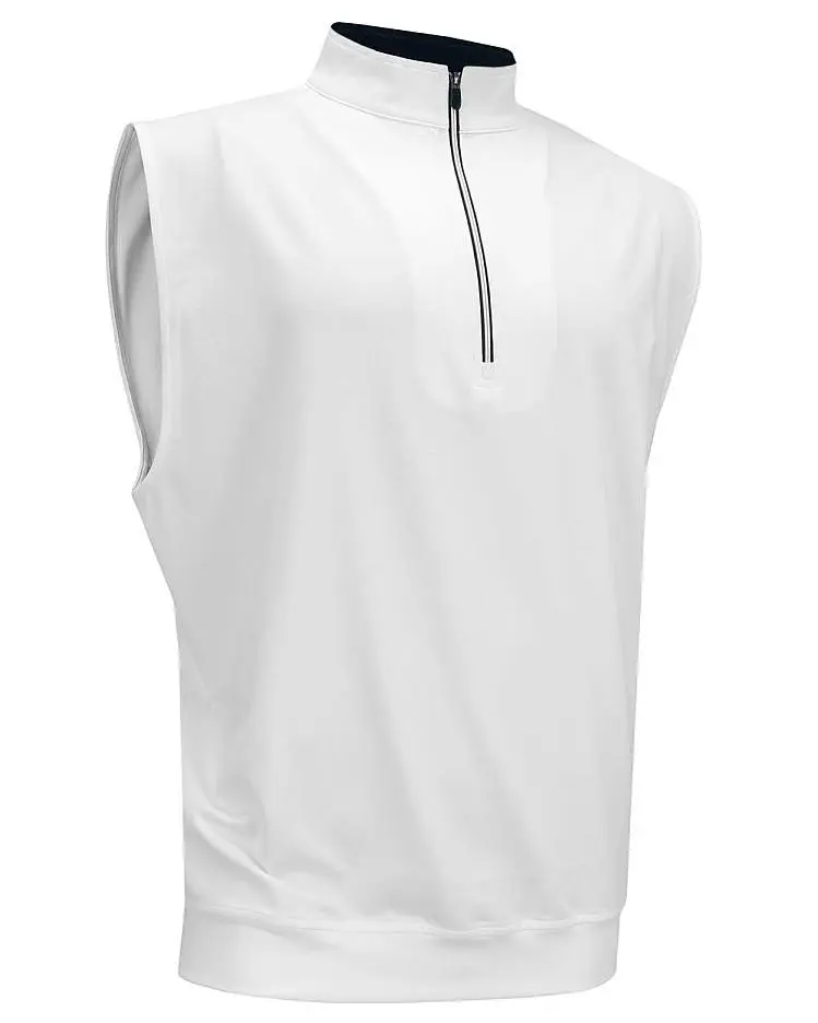 Unisex โลโก้ที่กำหนดเองประสิทธิภาพ Half-Zip JERSEY เสื้อกีฬาแขนกุด COLLAR Golf เสื้อกั๊กกับ Gathered เอวสำหรับชาย