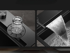 Évier de cuisine à montage sous plan en acier inoxydable 304, grand bac unique, anti-rayures, motif grain de riz, en promotion - Product Image 2