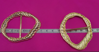 Boucle coulissante ovale torsadée en alliage de zinc écologique de luxe, plaquée or brillant, accessoires de ceinture personnalisés pour vêtements