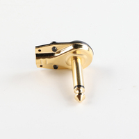 Connecteur Jack Audio 1/4 TS Pancake Noir Or Étanche Coudé Droit Mono/Stéréo pour Guitare