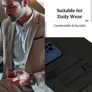 Compatible con <span class=keywords><strong>Apple</strong></span> <span class=keywords><strong>Watch</strong></span> Bands 42 38mm, correa de cuero genuino de grano superior para IWatch Ultra Series 10 9 8 7 <span class=keywords><strong>6</strong></span> 5 4 3 2 1 <span class=keywords><strong>SE</strong></span> - Product Image 6