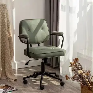 PU 가죽 컴퓨터 사무실 의자 높이 조절 회전 작업 의자 팔걸이