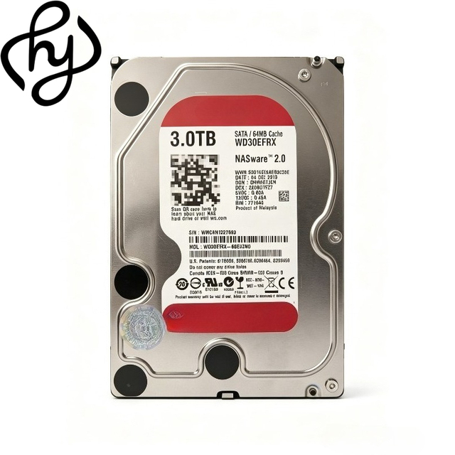 Internal New 3TB SATA 6Gbps 5400RPM 64MB Cache 3.5in HDD W/D30EFRX for Server NAS RAID Storage Package Included