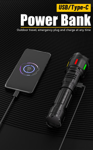 Новинка <span class=keywords><strong>2025</strong></span> года: Белый лазерный тактический фонарь с мощным светом, из алюминиевого сплава, водонепроницаемый, для экстренного освещения, USB, IP65, ROHS - Product Image 3