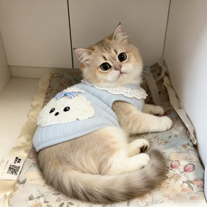 Ropa para Gatos, Nuevos Estilos de Otoño e Invierno, Algodón Cepillado, <span class=keywords><strong>Chaleco</strong></span> para Perro con Hebilla de Tracción, Muñeco de Tela - Product Image 5