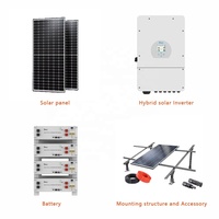 Système de panneaux solaires hybrides, onduleurs Deye, contrôleur MPPT, batterie lithium-ion, stockage d'énergie domestique complet, 10000W 15kW 20kVA