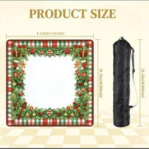 Christmas Themed Jacquard Fabric Mahjong <b>Table</b> Mat, Non-Slip Water-Absorbent, Stain Resistant Wearable Easy Clean Game <b>Table</b> Pad - Product Image 2