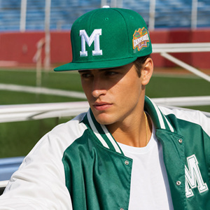 Gorra de Béisbol Unisex de Moda Hip Hop con Logotipo Personalizado, Imagen Empresarial, Bordado 3D en Relieve Verde, Letra M, 6 Paneles, Parche Lateral Campeones, Visera Plana - Product Image 3