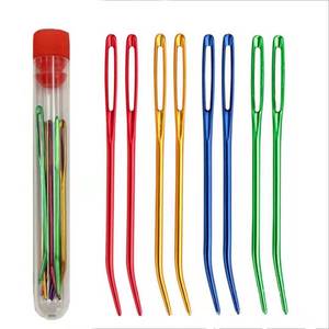 Aguja <span class=keywords><strong>de</strong></span> tejer <span class=keywords><strong>de</strong></span> ojo grande <span class=keywords><strong>de</strong></span> aluminio <span class=keywords><strong>de</strong></span> alta visibilidad, curvada, para <span class=keywords><strong>lana</strong></span> y suéteres, portátil, ecológica, duradera, para costura a mano - Product Image 6