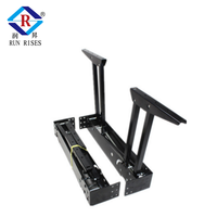 Table basse brevetée extensible avec mécanisme de table à manger/bureau, ressort à gaz à fermeture douce, acier laminé à chaud, électrophorèse noire