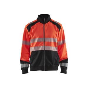 BLAKLADER - 3558252855994XL Sweat-shirt haute visibilité avec fermeture éclair complète Rouge/Noir-EAN 7330509623640 HI-VIS WORKWEAR - Product Image 1