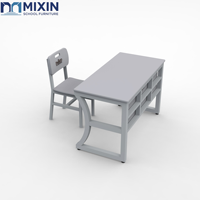 Meubles pour adultes utilisés dans les écoles des Philippines, ensemble de table et de chaises pour 2 personnes, tube carré de connexion
