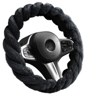 Accessoires automobiles personnalisés, housse de volant de voiture mignonne et moelleuse, housse de volant en fourrure douce pour femmes