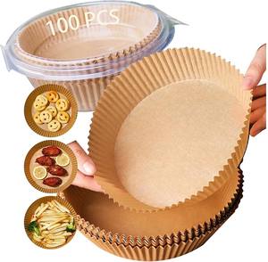 สแควร์รอบไม่ติด 100 ชิ้น 8 นิ้วทิ้ง parchment เบเกอรี่กรองซิลิโคน air fryer กระดาษทิ้งสําหรับ air fryer - Product Image 4