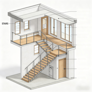 Conception d'architecture de <span class=keywords><strong>maison</strong></span> africaine préfabriquée en bois à deux étages avec plan de l'étage à 3 chambres, garage et décoration intérieure - Product Image 6