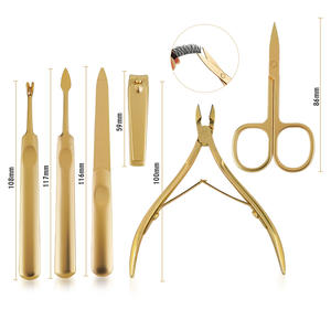 <span class=keywords><strong>Kit</strong></span> d'outils pour ongles avancés, pinces à cuticules dorées, pousse-cuticules, ciseaux à cuticules pour les artistes des ongles, manucure professionnelle - Product Image 6