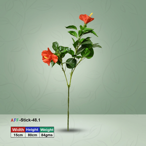 Plante artificielle d'Habiscus avec fleur rouge AFF Stick -48.1 - Product Image 3