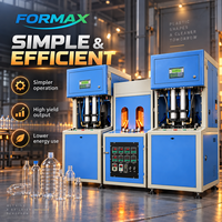 Machine de soufflage de bouteilles PET semi-automatique contrôlée par PLC avec cylindre d'étirage réglable