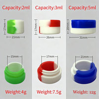 Mini pot de rangement en silicone lumineux en forme de champignon de dessin animé, 3 ml, 5 ml, 7 ml, 10 ml, conteneurs portables anti-odeur pour tabac et fumeurs