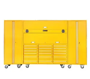 72英寸工具箱和滚轮柜蓝色黄色手推车金属工具箱供应商工具套装盒储物