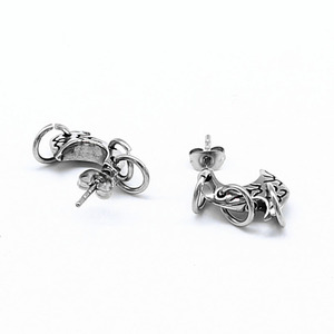 Pendientes yunnique con forma de luna creciente, poste para la oreja de acero y titanio para hombres y mujeres, color acero GZYE 0013 - Product Image 2