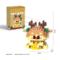 Ensemble de micro-briques de construction de Noël, modèle de Père Noël mignon, puzzle de Noël, ornement de bureau, décoration de la maison, cadeau pour enfants