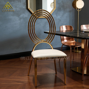 Huiqianhuan Upholstered Velvet Dining <b>Chair</b> Metal Legs Hotel Banquet Wedding Restaurant Club Use - Product Image 4