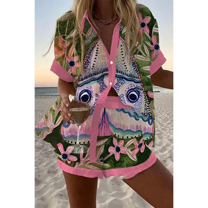 Ensemble de chemises pour filles style plage d'été, ample, respirant, style <span class=keywords><strong>West</strong></span> <span class=keywords><strong>Coast</strong></span> Resort, motif personnalisé imprimé, vêtements de plage - Product Image 5