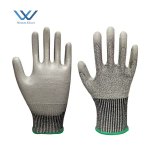 Gants anti-coupure personnalisés durables pour le travail quotidien Gants de sécurité pour le travail avec revêtement de paume en PU