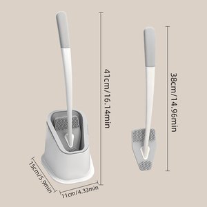 Ensemble de brosses WC à <span class=keywords><strong>prix</strong></span> d'usine, brosse WC en TPR pour nettoyage en profondeur avec support - Product Image 2