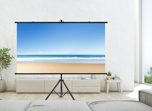 VIY layar proyektor Tripod <span class=keywords><strong>100</strong></span> inci, proyeksi layar portabel Tinggi Anti Cahaya 4K HD dengan dudukan - Product Image 2