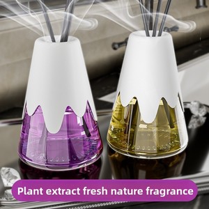 Diffuseur de parfum d'intérieur en rotin sans flamme, en forme de cône, pour maison, salle de bain et toilettes, parfum longue durée, senteur Montagne enneigée - Product Image 1
