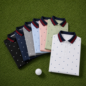Chemises Polo Homme à Pois, Col Contrastant, Logo Personnalisé, Marque Privée, Fabricant OEM ODM - Product Image 1