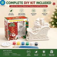 3-in-1 Weihnachtsmann-Schlitten DIY Malset Spardose Nachtlicht Kreatives Kinder-Bastelset Weihnachtsdekoration Geschenk Feiertags-Kunstspielzeug