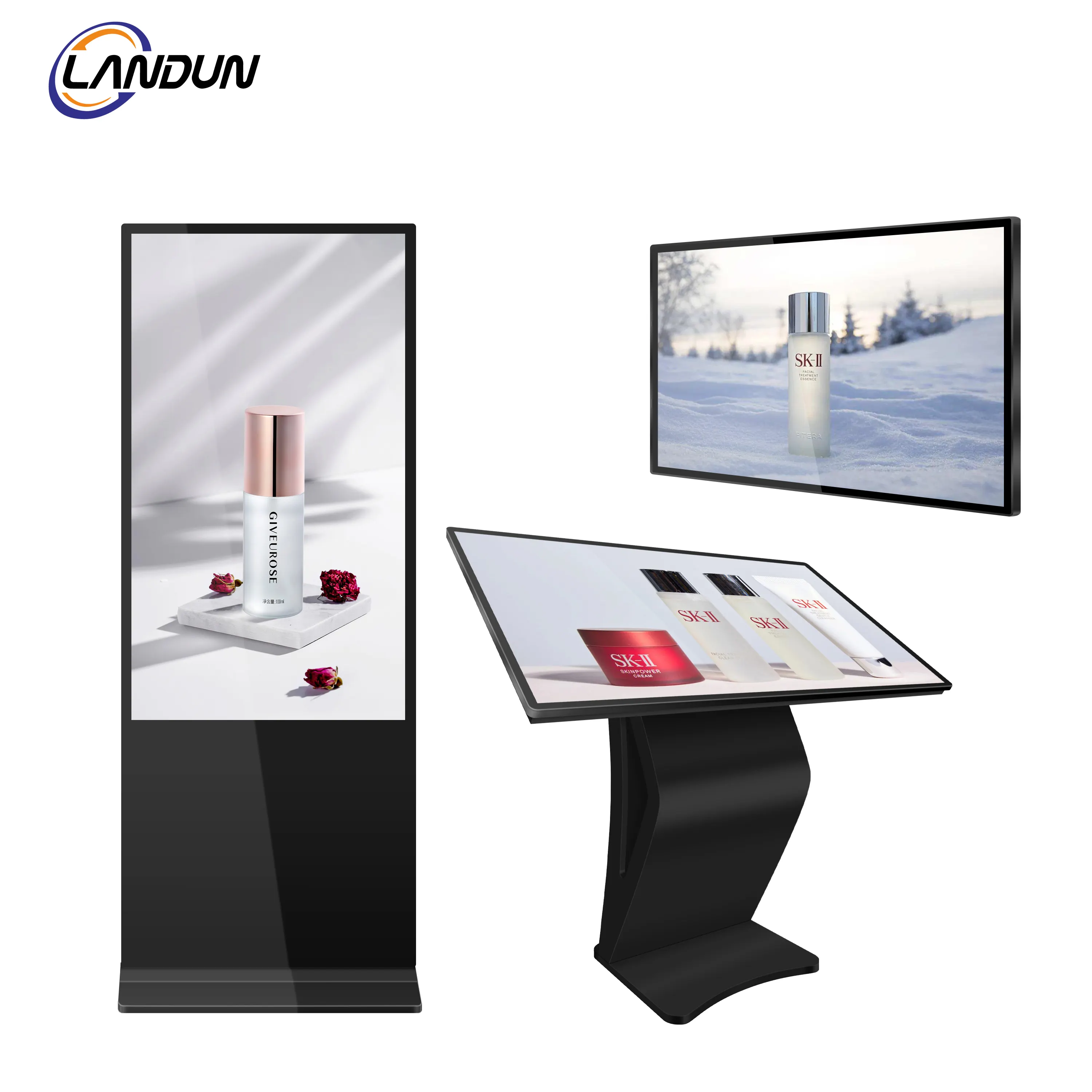 43 Inch Indoor Advertising LCD Touch Screen K-shape Self-service Payment Interactive Screen Display Kiosk