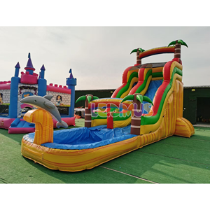 <span class=keywords><strong>Castillo</strong></span> Inflable Comercial para Niños, Combinación de Juegos Acuáticos para Vacaciones en la <span class=keywords><strong>Playa</strong></span>, con Tobogán y Piscina - Product Image 4