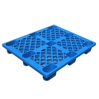 Palette en plastique d'emballage bleue recyclée légère en HDPE/PP, bon marché, avec neuf pieds, 1200*1000*150 mm